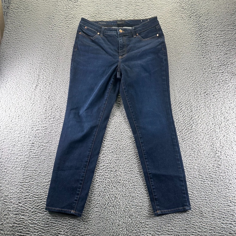 Talbots Jeans Womens 30x27 Blue Cotton Denim Ankle Slim Faded Stretch Workwear